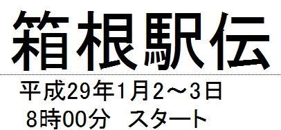 箱根駅伝　平成29年1月2日〜3日 8時00分　スタート