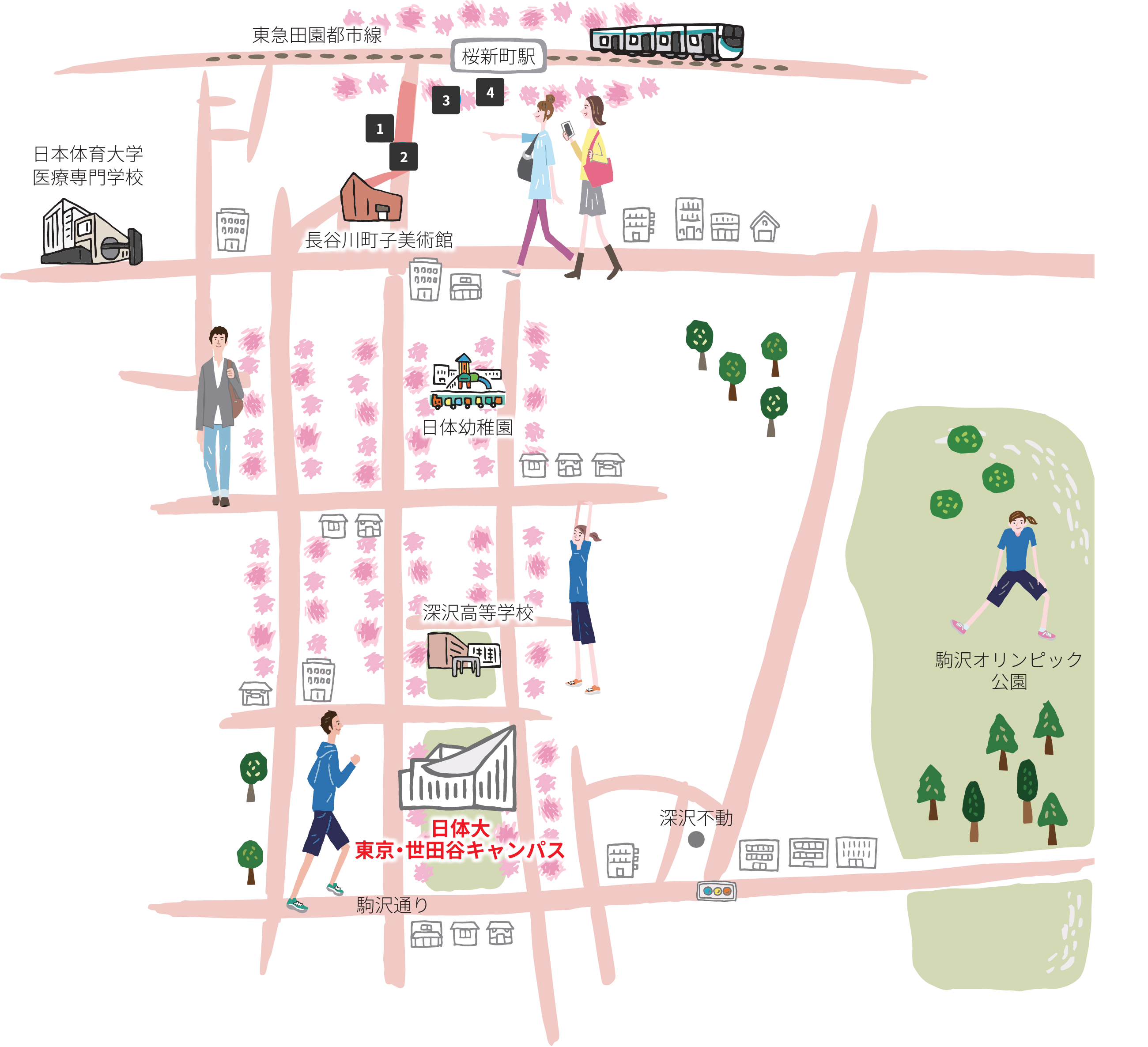 桜新町  キャンパス周辺MAP
