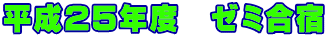 平成25年度　ゼミ合宿